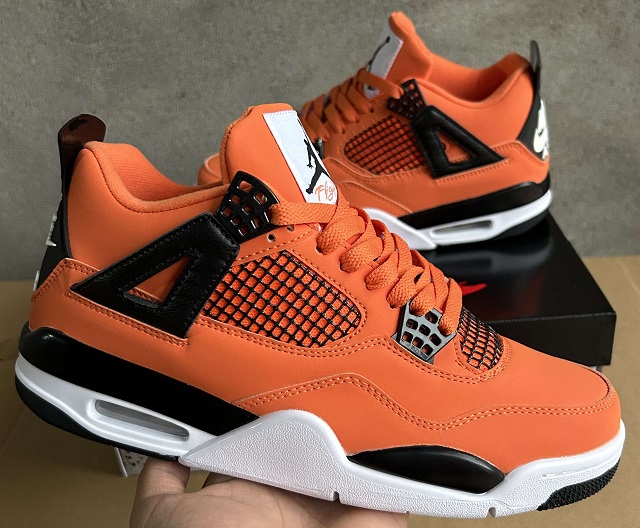 Women Air Jordan 4 Cement Orange - Click Image to Close